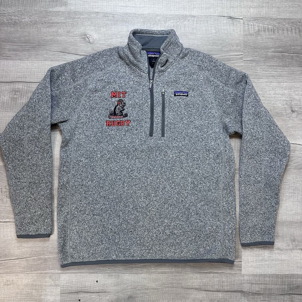 Patagonia Better Sweater MIT Rugby Mens Large Gray 1/2 Zip Pullover Sweatshirt